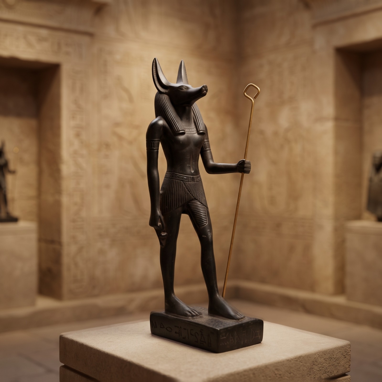 Anubis Statue jackal guardian of the dead underworld guide, Egyptian artifact
