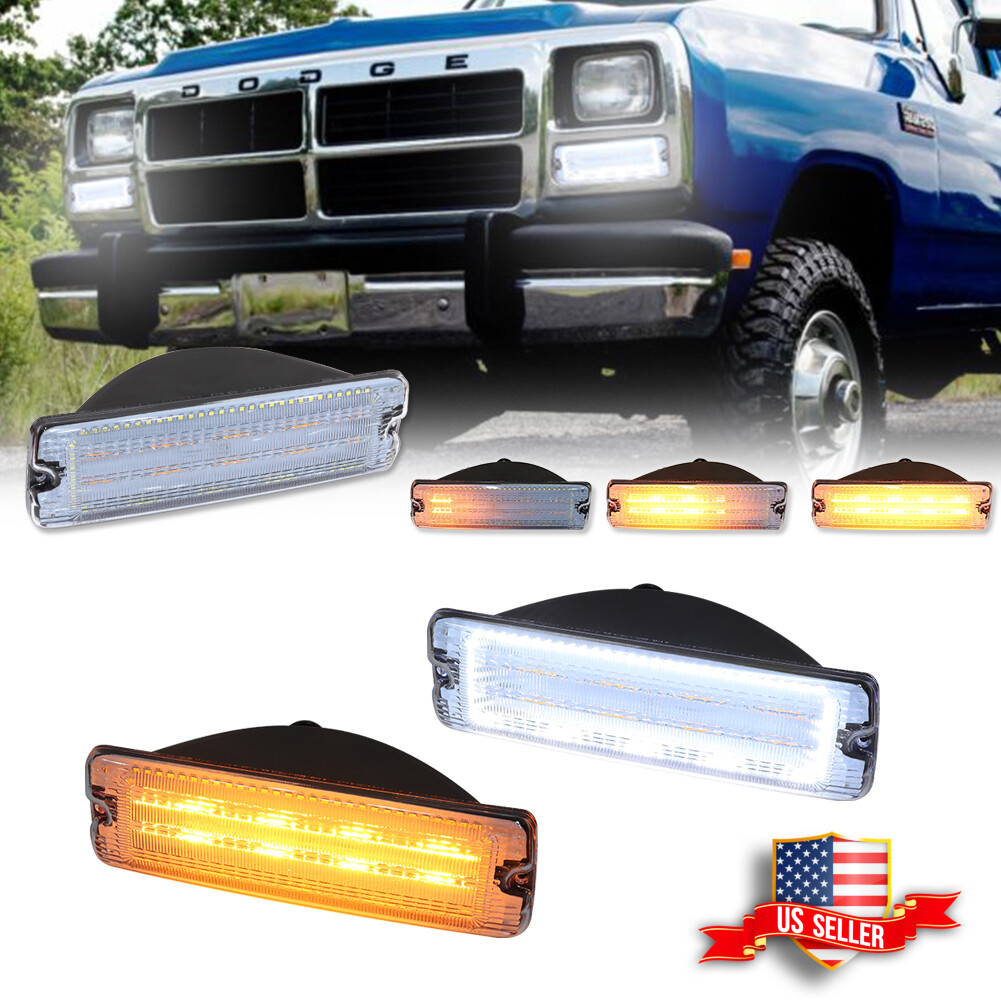 Clear Switchback LED DRL Turn Signal Lights For 91-93 Dodge D150 D250 W150 W250 Clear Switchback LED DRL Turn Signal Lights For 91-93 Dodge D150 D250 W150 W250