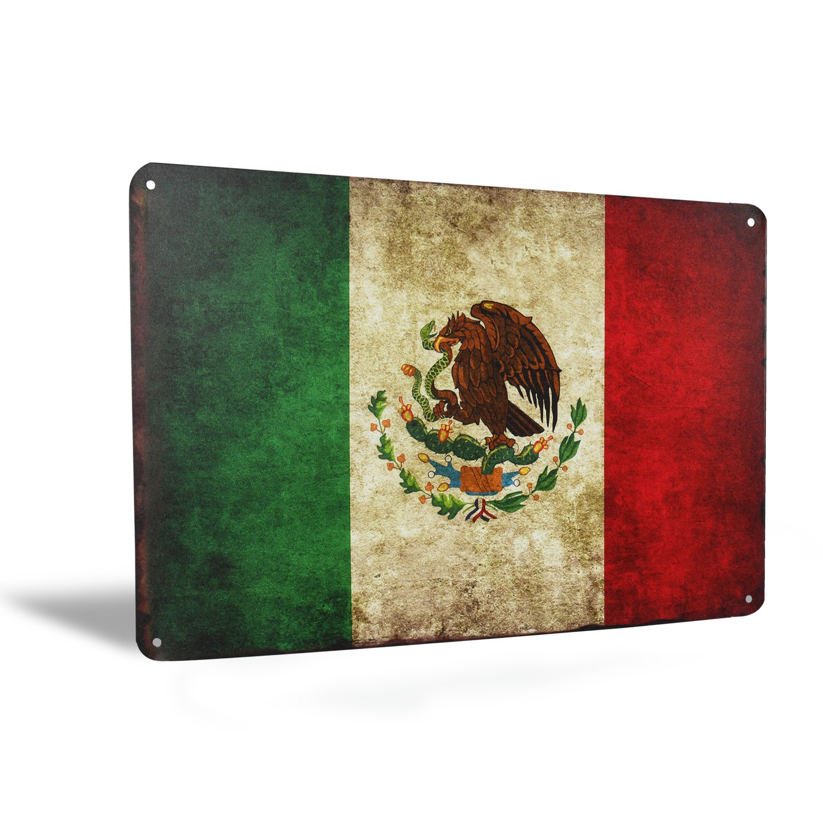 Metal Mexican Flag Sign Bandera de Mexico Spanish Wall Art Home Decor Man Cave