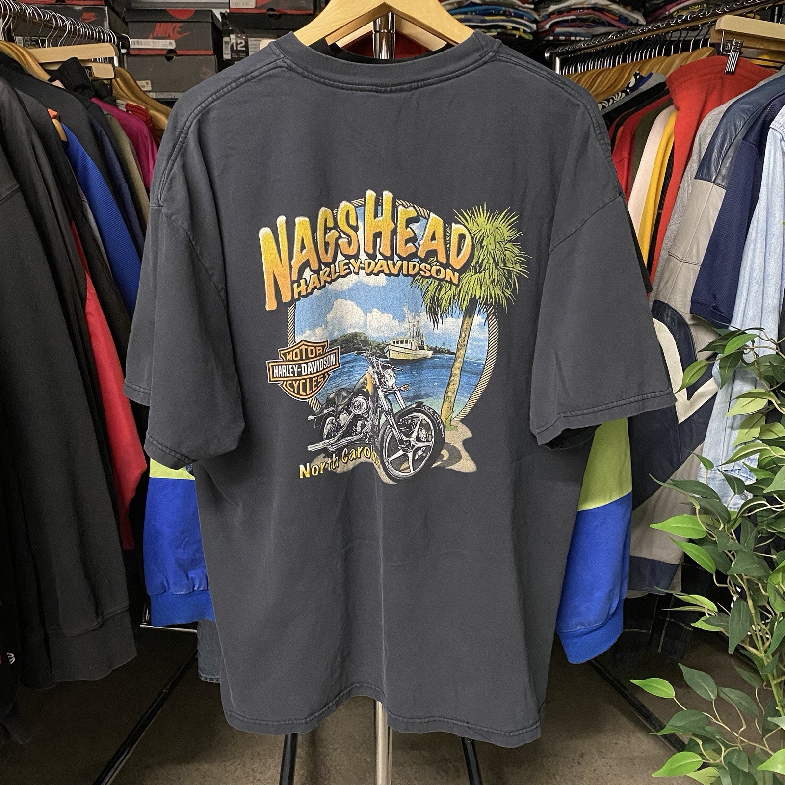 Vintage 2003 Harley-Davidson Nags Head North Carolina Black T-Shirt Men\'s 2XL