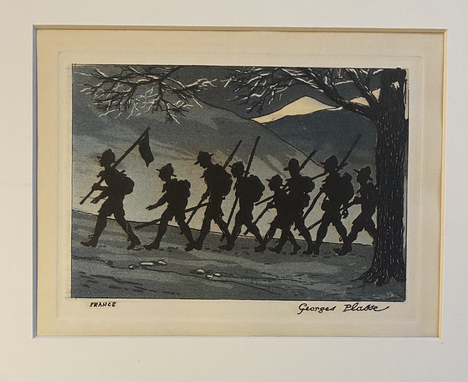 Original Etching By French Artist Georges Plasse Titled France. Signed W/COA