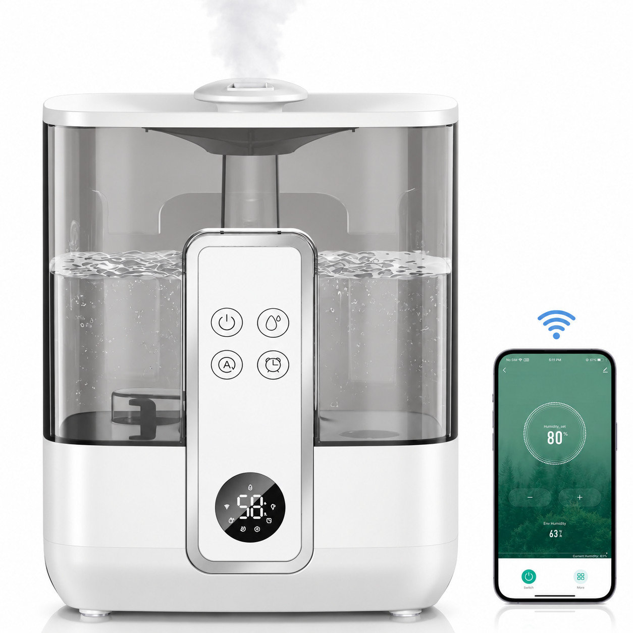 Humidifiers for Bedroom Large Room 5L Cool Mist Top Fill Quiet Tuya App Control Humidifiers for Bedroom Large Room 5L Cool Mist Top Fill Quiet Tuya App Control