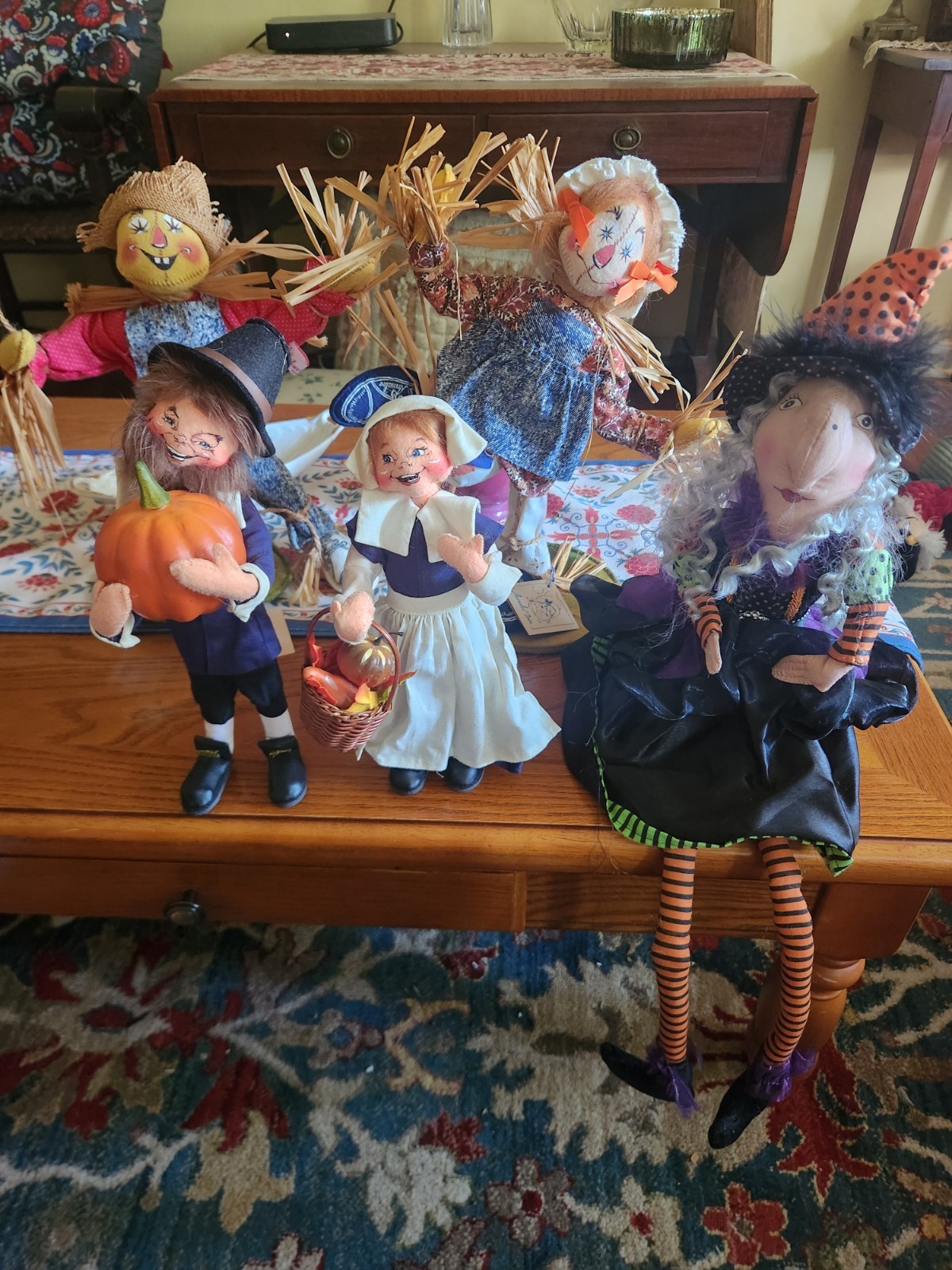 4 VTG ANNALEE HOLLOWEEN DOLLS SCARCROW DECORATIONS 4 VTG ANNALEE HOLLOWEEN DOLLS SCARCROW DECORATIONS