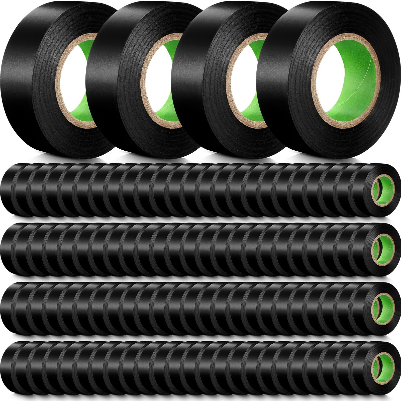 100 Rolls Black Electrical Tape 3/4\ 100 Rolls Black Electrical Tape 3/4\