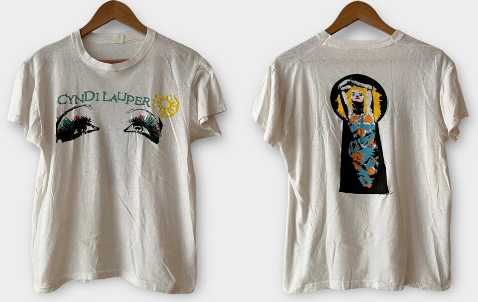 Reprinted 1986 Cyndi Lauper Tour White T Shirt Full Size S-5XL FH453