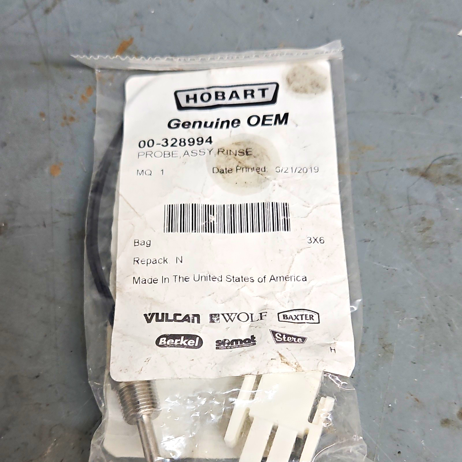 Hobart Genuine OEM Rinse Probe Assembly Wash/Rinse/Pump Component 00-328994