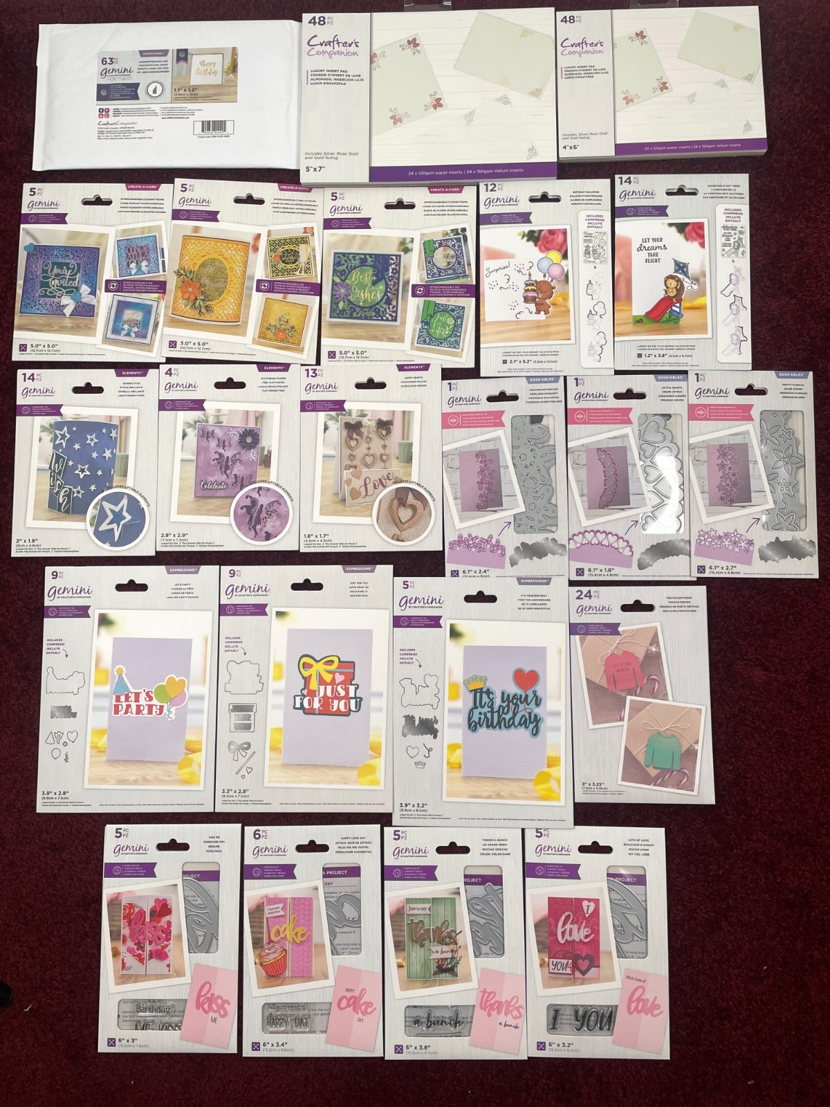 Lot 22 Crafters Companion Gemini Dies Stamp Floral Love Party Insert Paper Pads Lot 22 Crafters Companion Gemini Dies Stamp Floral Love Party Insert Paper Pads