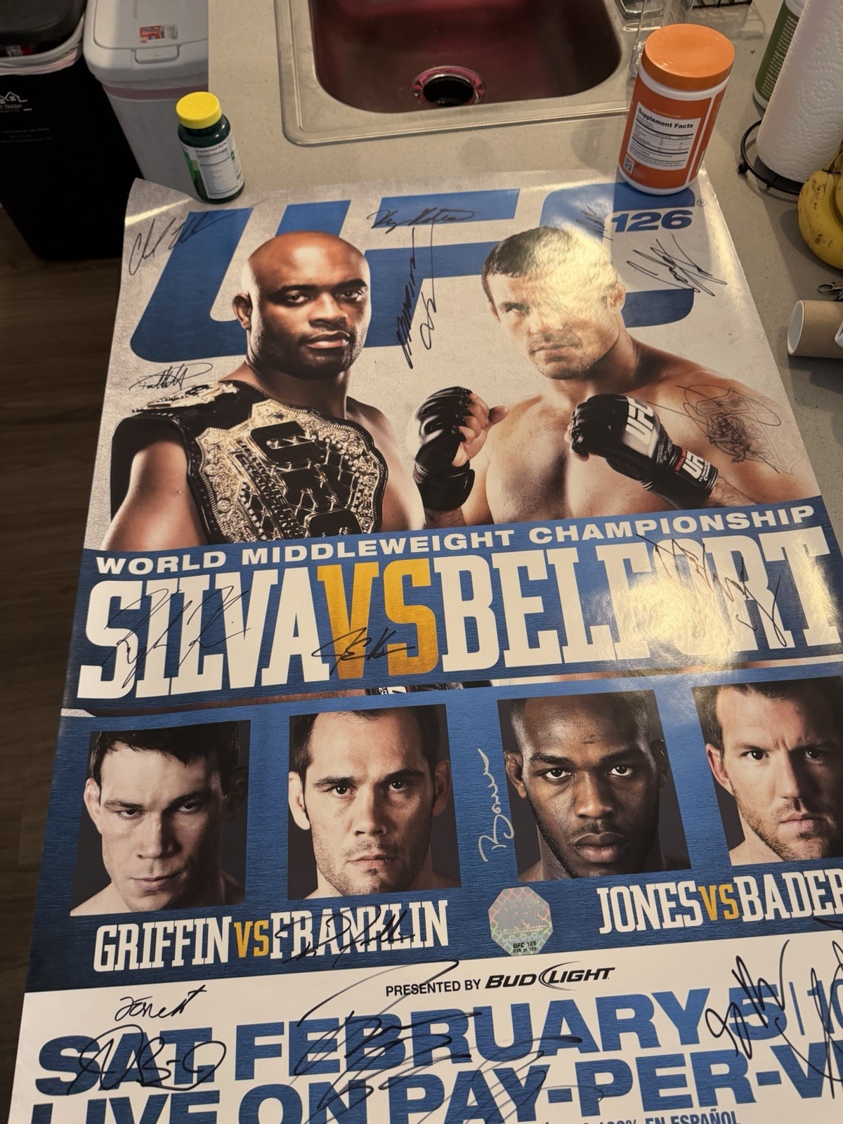 *SUPER RARE GRAIL* UFC 126 Silva Vs Belfort Signed Event Poster SBC JON JONES *SUPER RARE GRAIL* UFC 126 Silva Vs Belfort Signed Event Poster SBC JON JONES