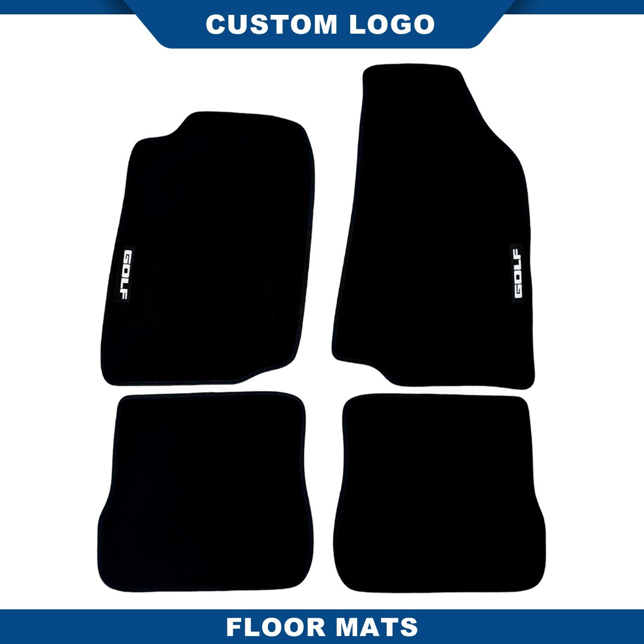 Car Floor Mats For VW Golf Mk2 1985-1993 Waterproof Black Velour Carpet Liners