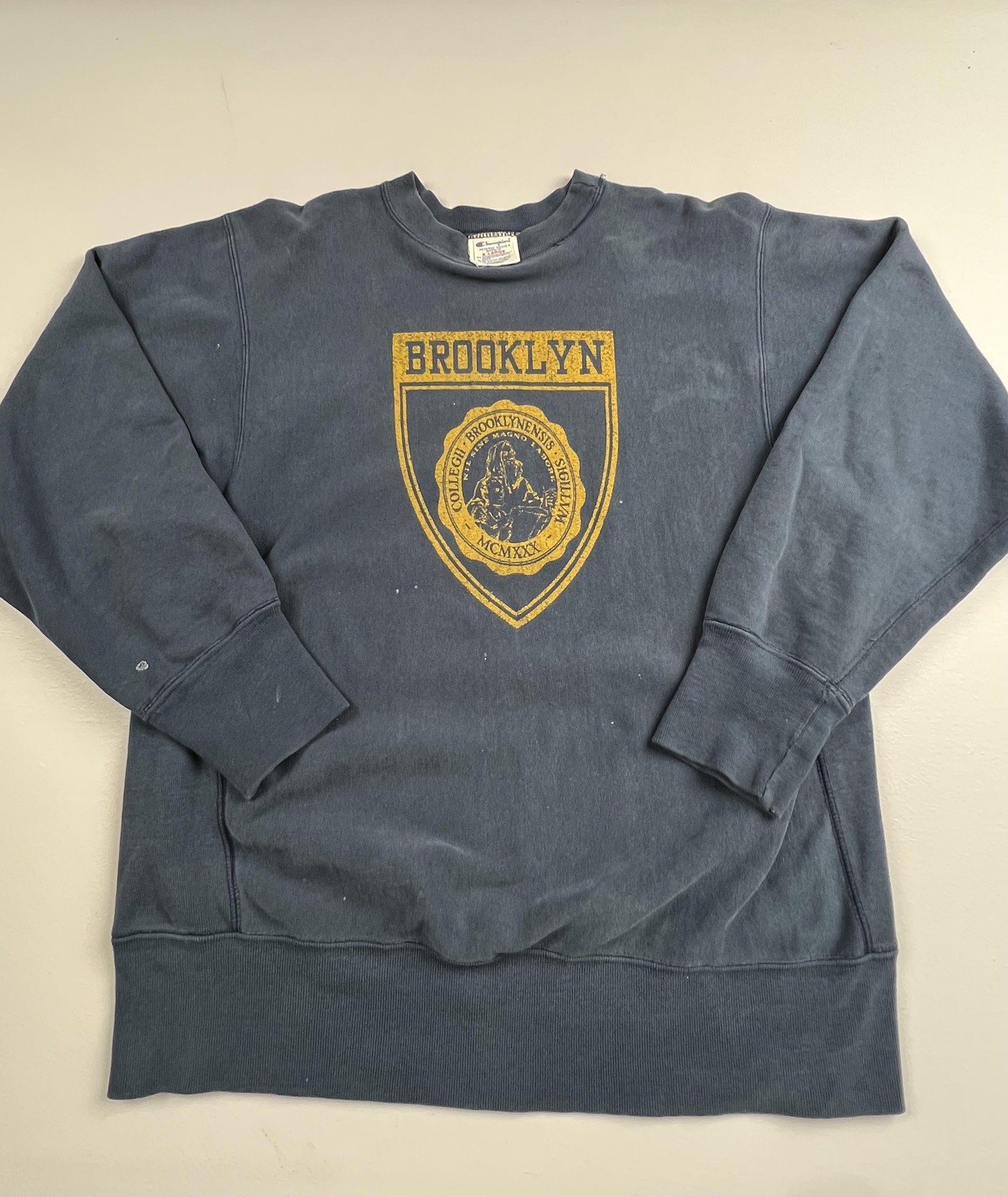Rare Vintage Champion Reverse Weave Sweatshirt Mens XL Blue Fleece Brooklyn USA