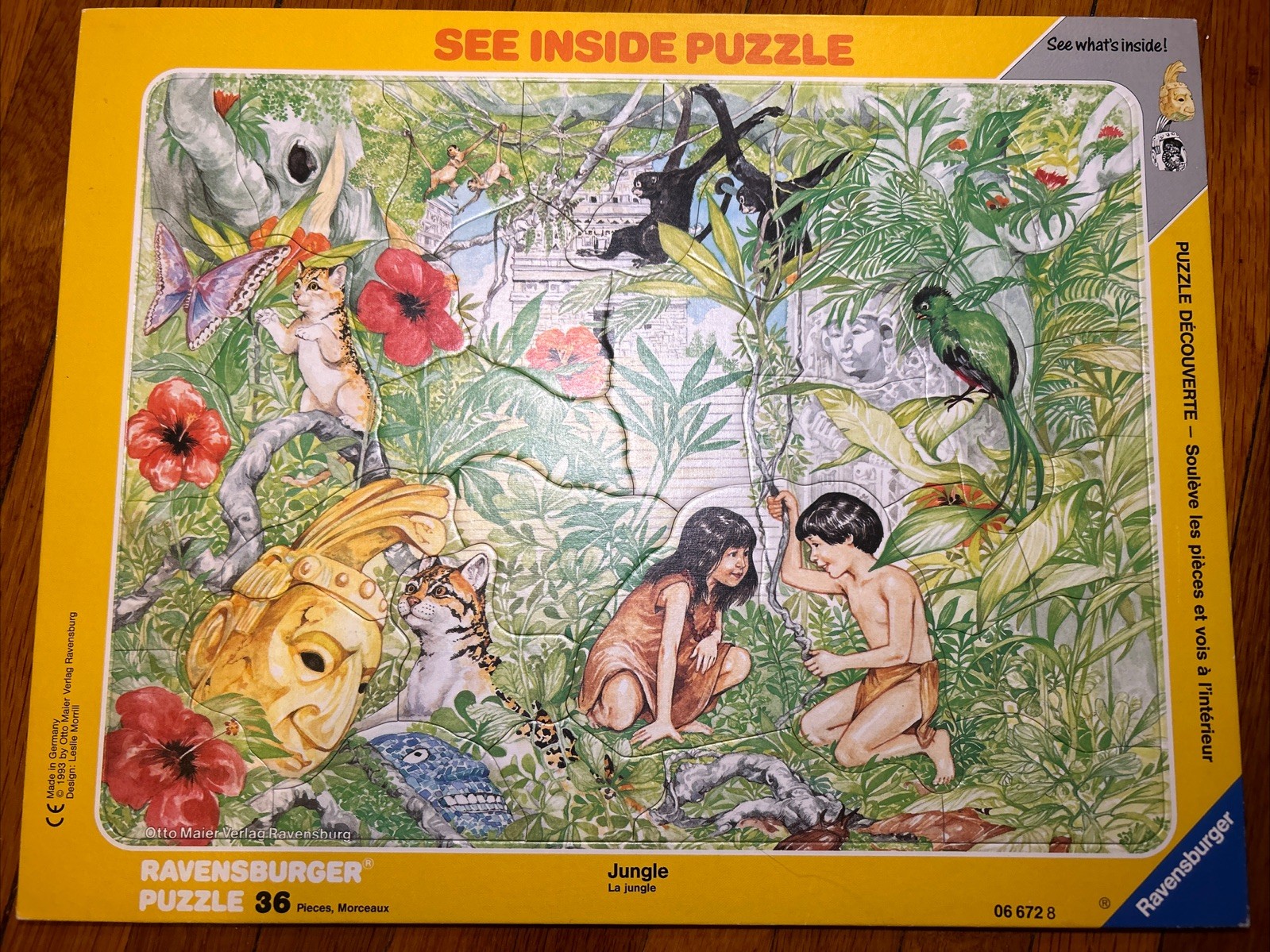 See Inside Puzzle Ravensburger Jungle Vintage 1993 GREAT CONDITION COMPLETE See Inside Puzzle Ravensburger Jungle Vintage 1993 GREAT CONDITION COMPLETE