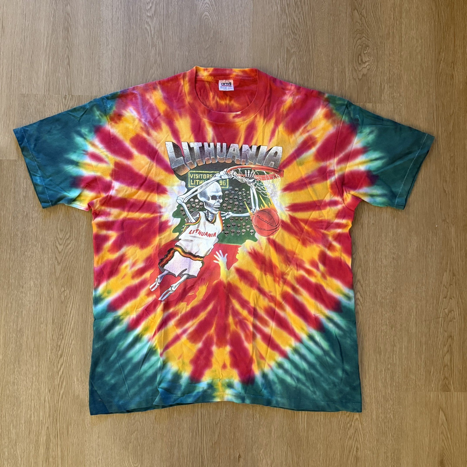 Vintage 1992 Grateful Dead Lithuania Basketball Barcelona Olympics T-Shirt Anvil
