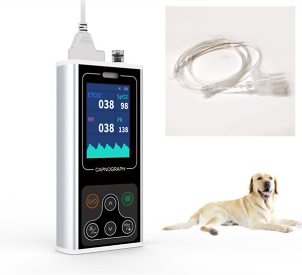 US Veterinary Handheld Sidestream CO2 Capnograph Patient Monitor VET ETCO2 CA10S