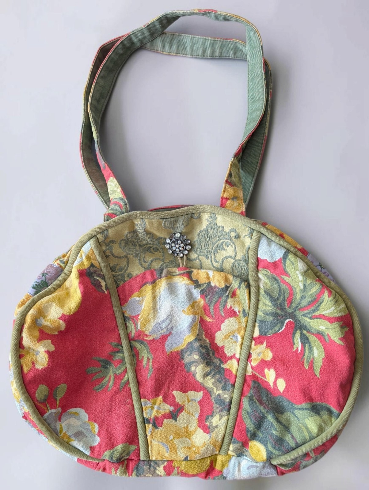 Sylvia Kadzik Martha\'s Vineyard Handbag Vintage Barkcloth SylvieBags RiRi Zipper