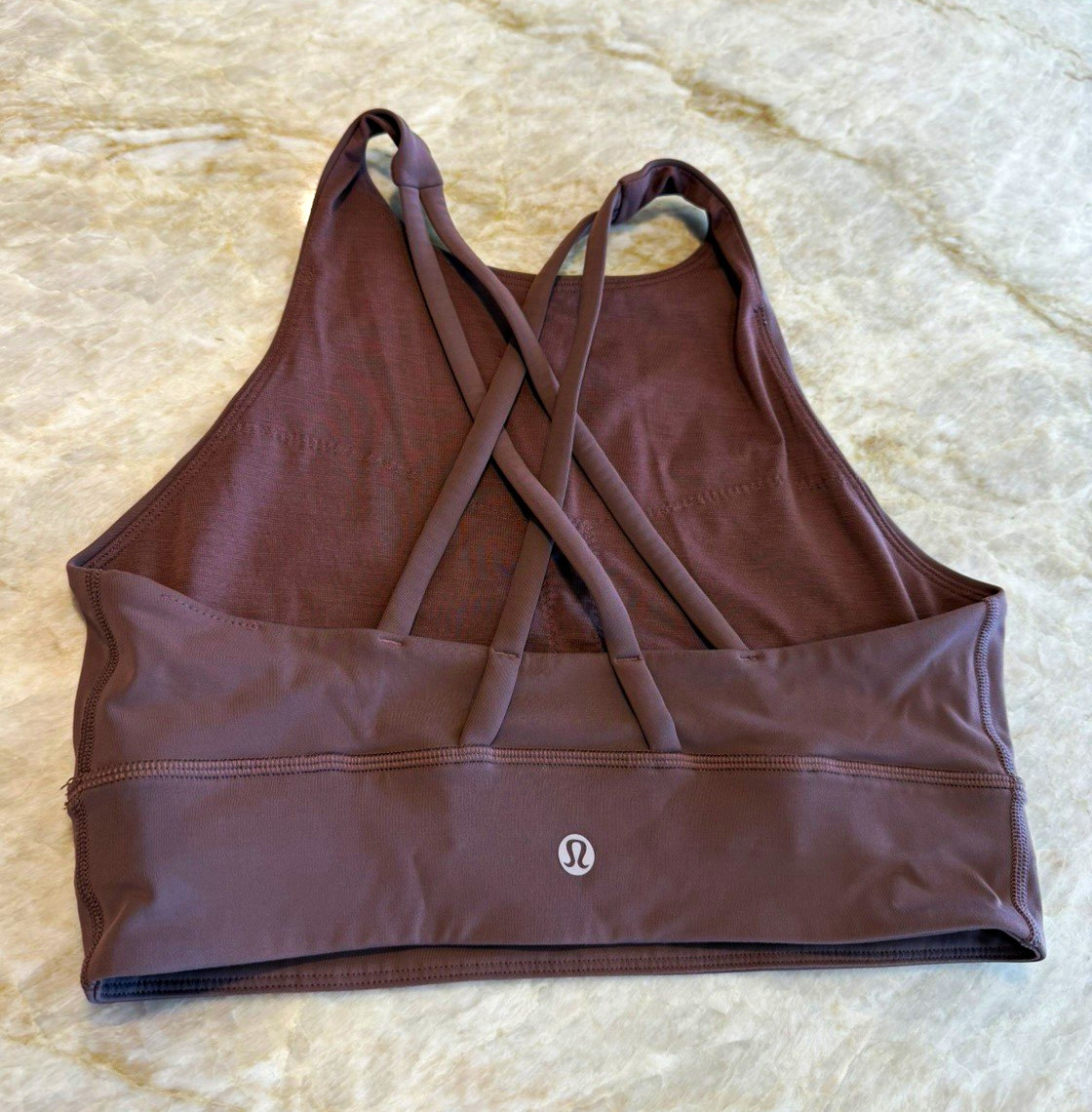 lululemon athletica Women’s Brown energy bra high neck Size 8 lululemon athletica Women’s Brown energy bra high neck Size 8