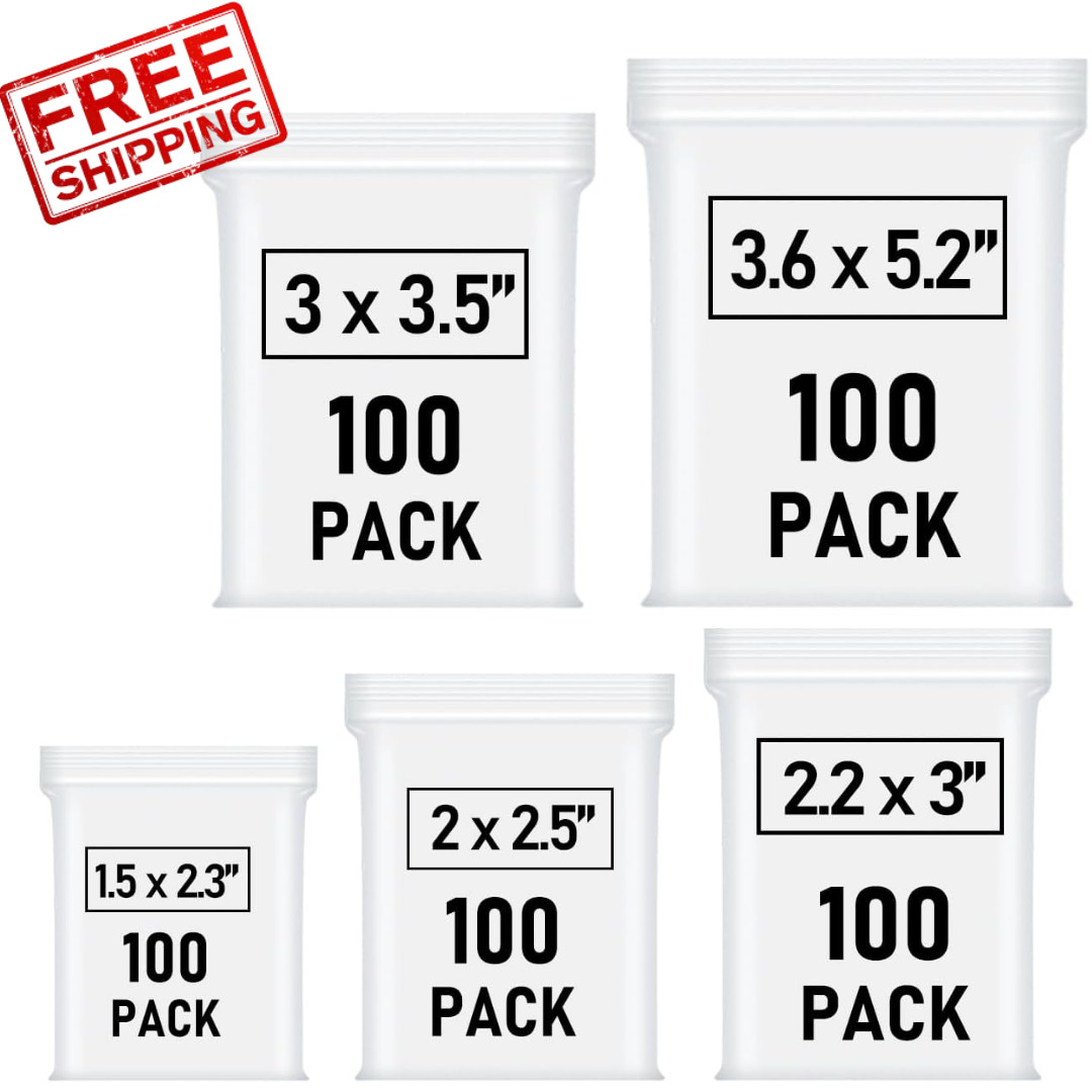 Small Plastic Bags Mini Zip Lock Bags for Jewelry Pill Candy Assorted 500 Pcs