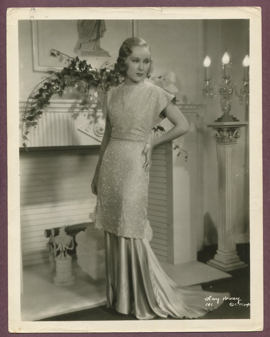 FAY WRAY Stunning Roaring 1920\'s Luxurious Flapper Girl Gown Glamour Photo J853