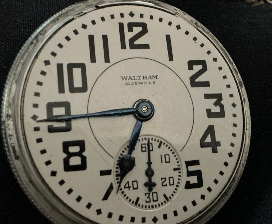 Waltham Riverside 21J Pocket Watch Open Face White Dial for Parts or Repair