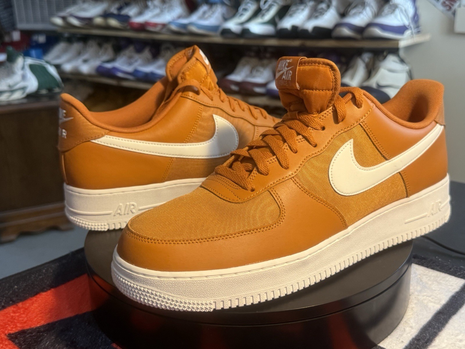 NIKE AIR FORCE 1 LOW SIZE 15 ORANGE WHITE AF1 FB2048-800 RARE BIG SIZE