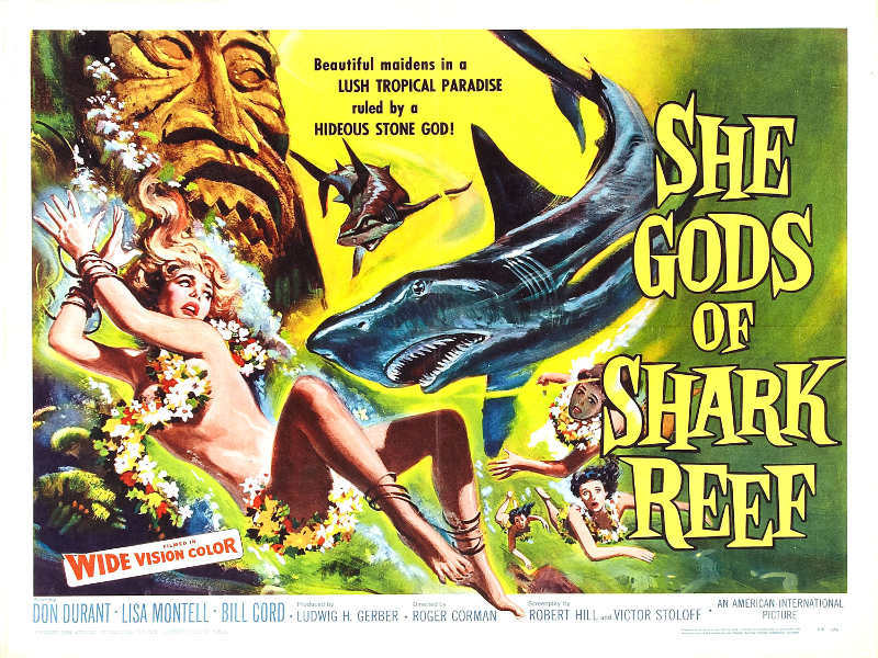 1958 SHE GODS OF SHARK REEF VINTAGE MOVIE POSTER PRINT STYLE B 36x48 9MIL PAPER