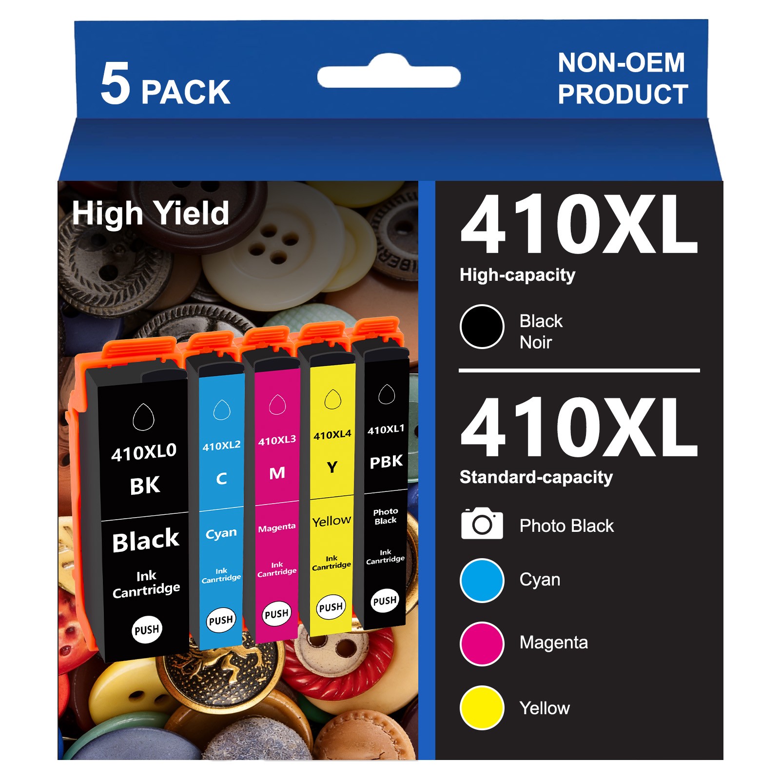 5PK 410XL T410XL Ink For Epson Expression Home XP-830 XP635 XP-630 XP-7100 XP530 5PK 410XL T410XL Ink For Epson Expression Home XP-830 XP635 XP-630 XP-7100 XP530