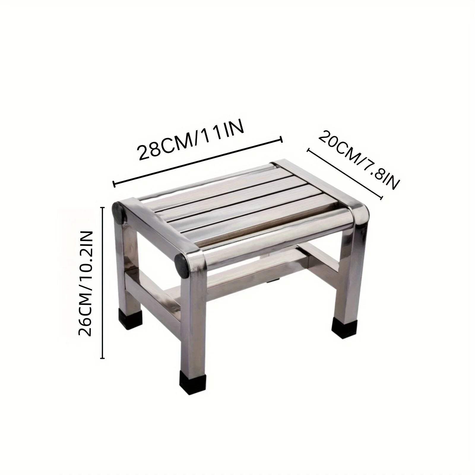 1Pc Multi-purpose Stainless Steel Stool - Durable Thick & Sturdy Stool, Ideal fo