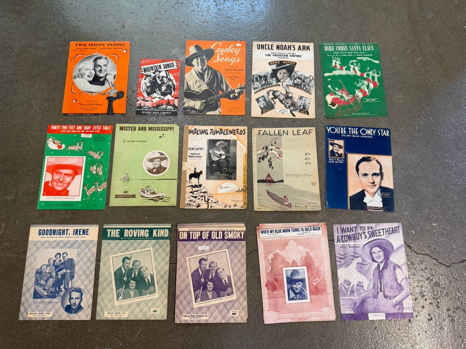 Vintage Hillbilly Sheet Music Western Cowboy Country Lot Of 150 Pieces Great Art