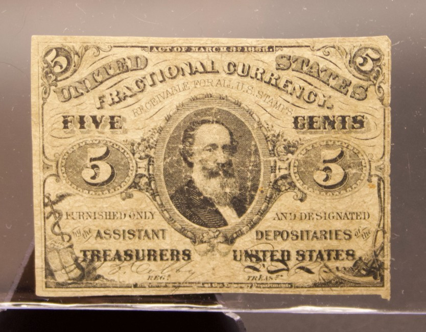 1863 5 Cent Fractional Currency Fr 1238 Spencer Clark Third Issue Civil War