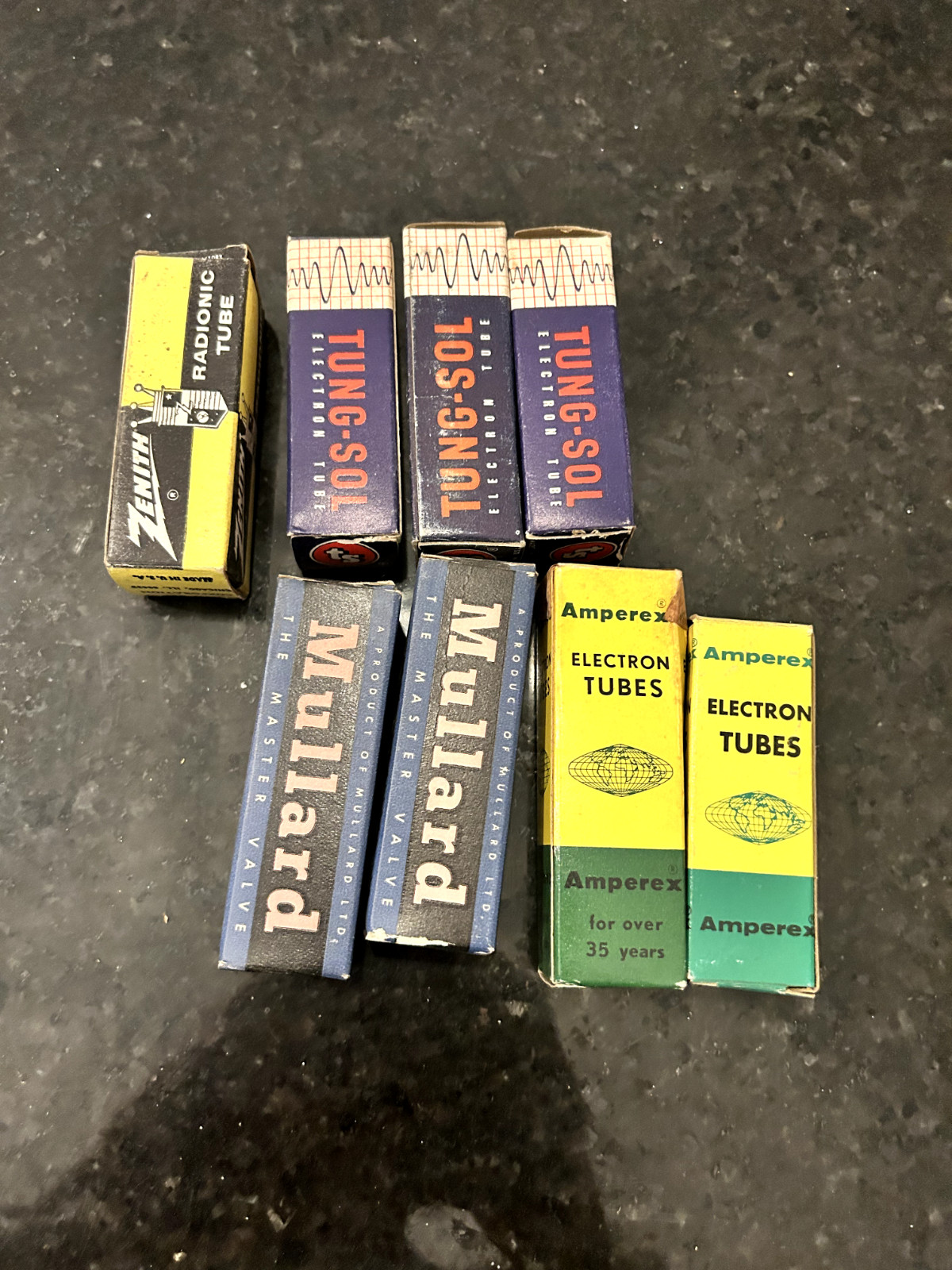 Lot of 10 Vintage Vacuum Tubes – Amperex, Zenith, Mullard, Tung-Sol – Untested Lot of 10 Vintage Vacuum Tubes – Amperex, Zenith, Mullard, Tung-Sol – Untested