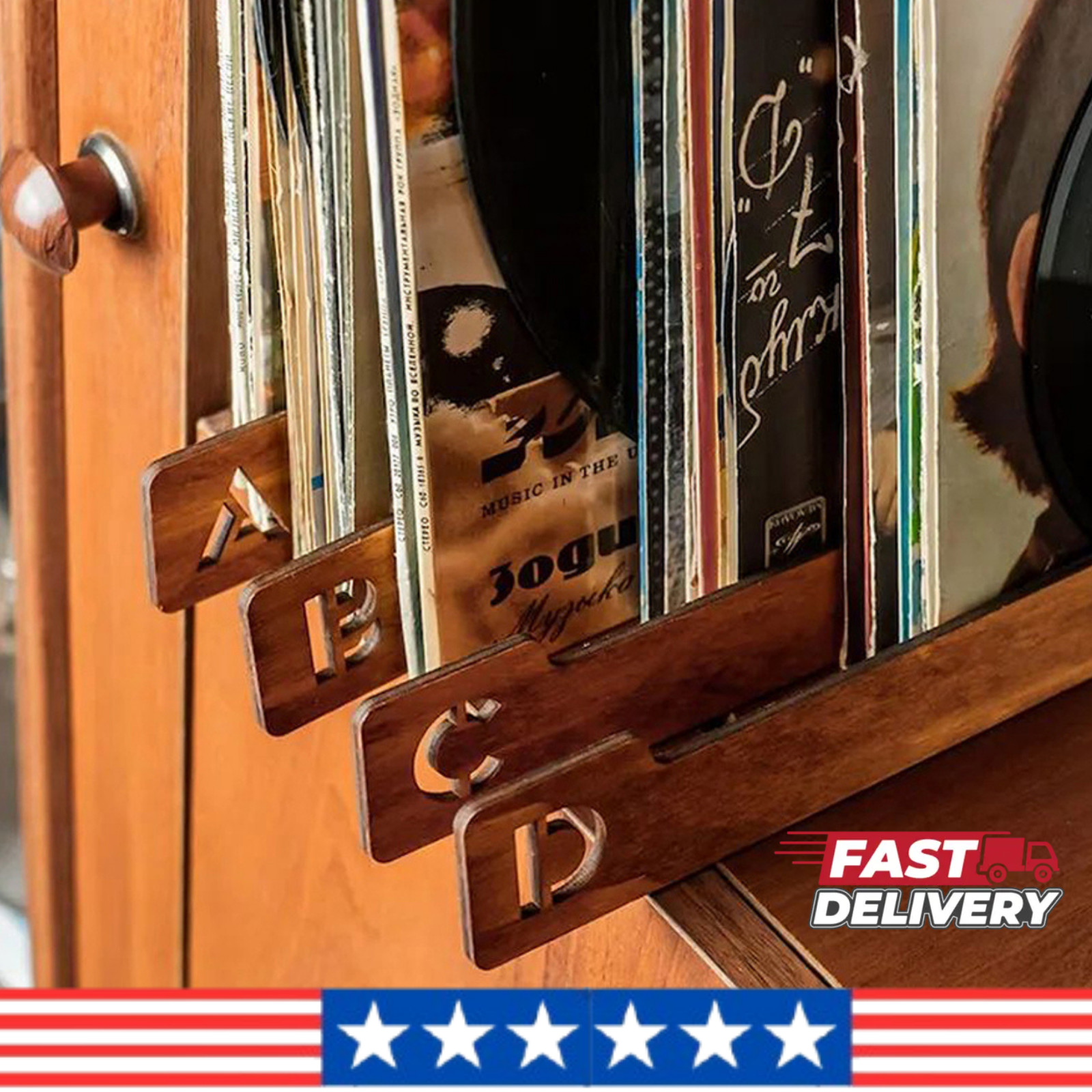 26pcs Vinyl Record Dividers A-Z Alphabetical Wooden LP Storage Organizer Record 26pcs Vinyl Record Dividers A-Z Alphabetical Wooden LP Storage Organizer Record