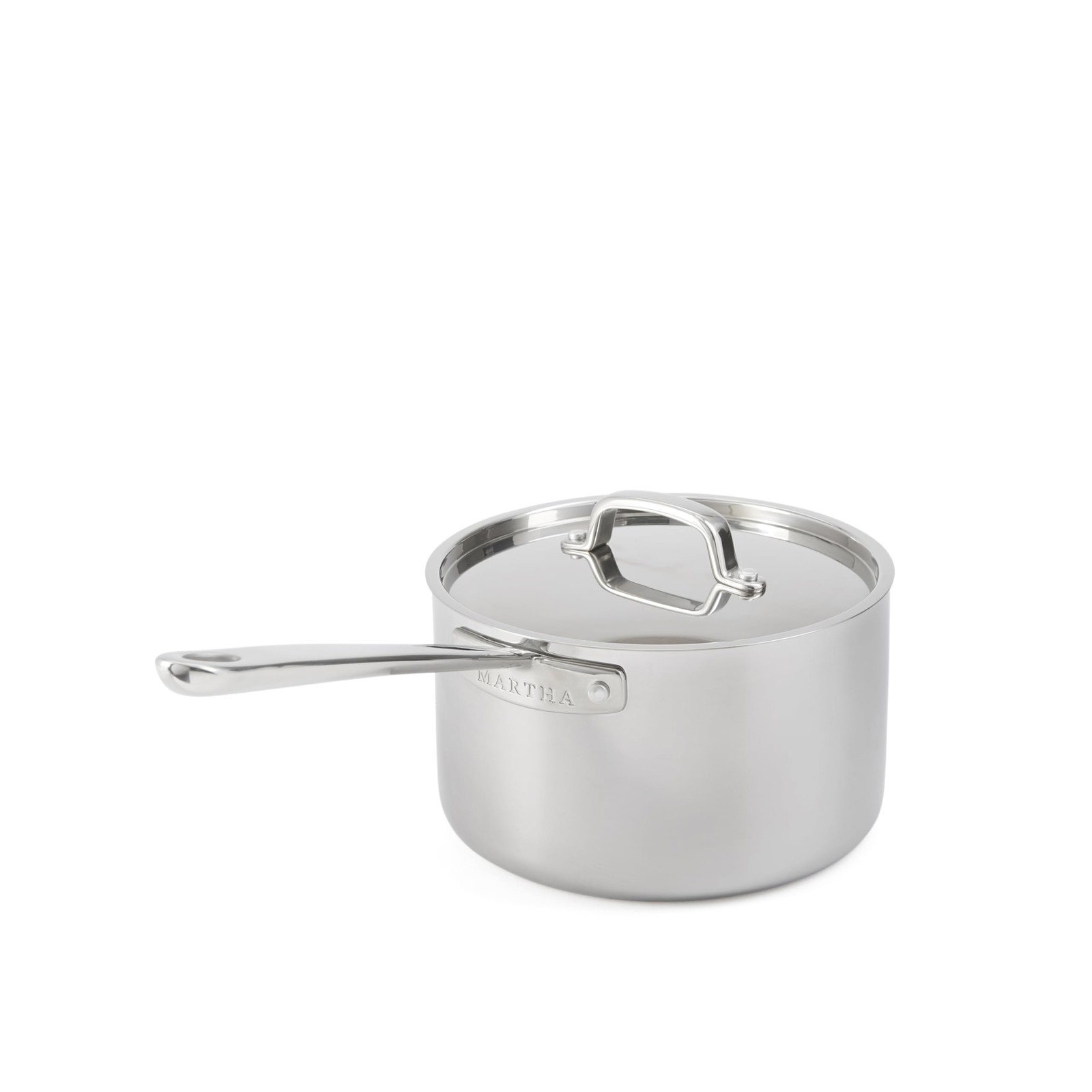 Martha by Martha Stewart 4-Quart Triply Stainless Steel Saucepan with Lid