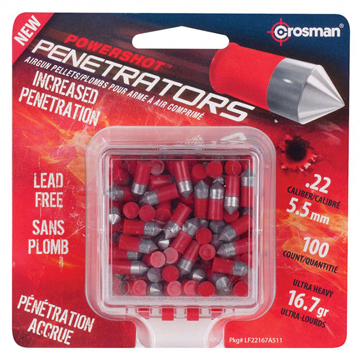 Crosman LF22167 Powershot Red Flight Penetrator Pellets .22 Caliber, 100 Count