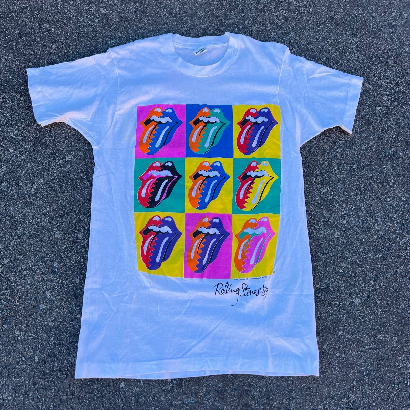 Vintage 1989 Rolling Stones Tour T-Shirt Deadstock Warhol Pop Art Tongue USA L Vintage 1989 Rolling Stones Tour T-Shirt Deadstock Warhol Pop Art Tongue USA L