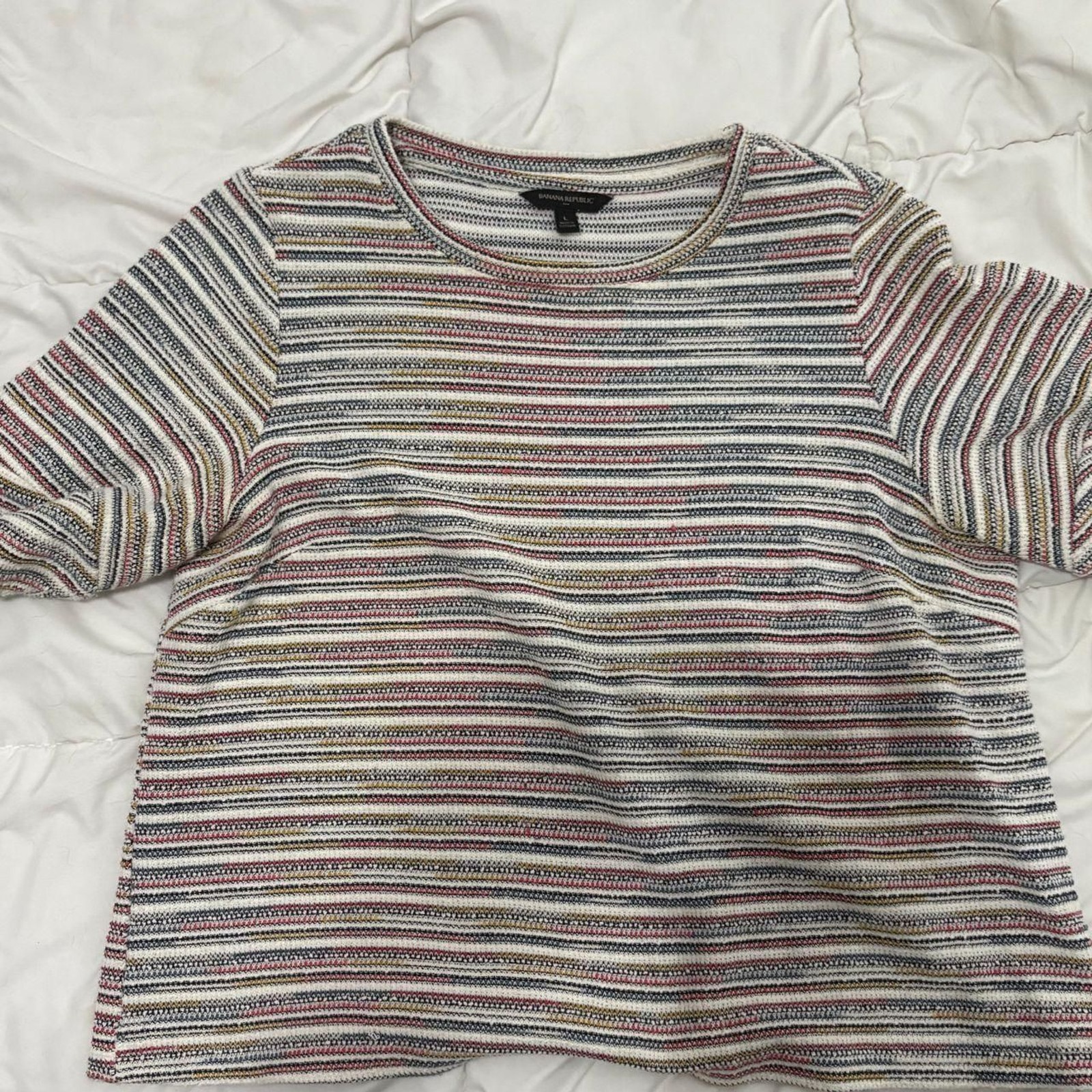 Banana Republic Multicolor Striped Knit Sweater Top L