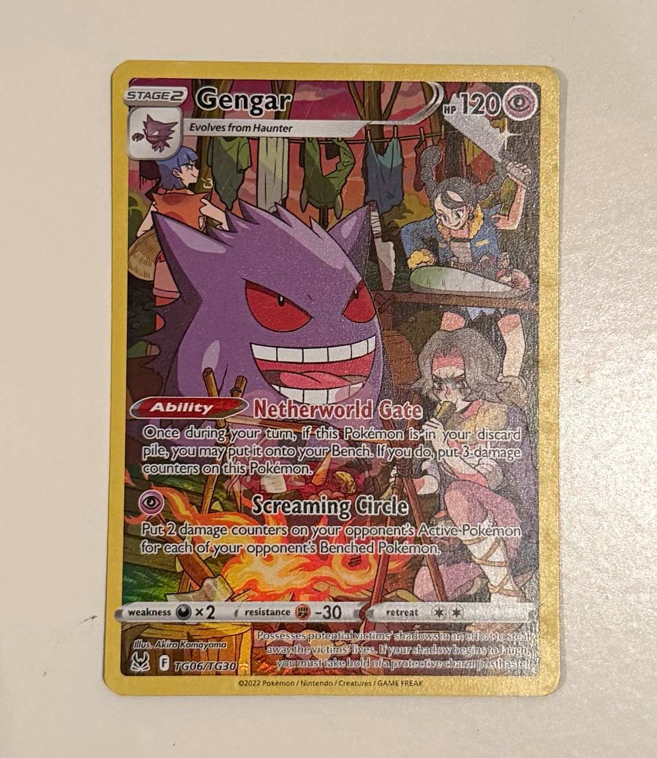 Gengar Full Art Holo Ultra Rare Pokémon Card - Lost Origin TG06/TG30 English Gengar Full Art Holo Ultra Rare Pokémon Card - Lost Origin TG06/TG30 English