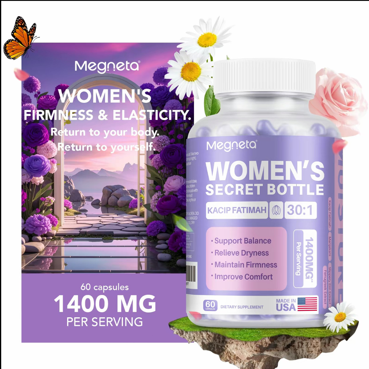 Women'S Secret Bottle-60 Tablets -Healthcare Kacip Fatimah 1000MG |Plus with man Women'S Secret Bottle-60 Tablets -Healthcare Kacip Fatimah 1000MG |Plus with man