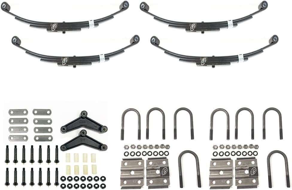Greaseable 3500 lbs. Tandem Trailer Suspension Kit Leaf Springs, Shackle & UBolt