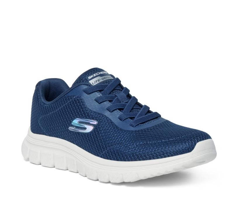 SALE Skechers Women\'s Vivacious Slip-On Athletic Sneaker Navy Medium Width