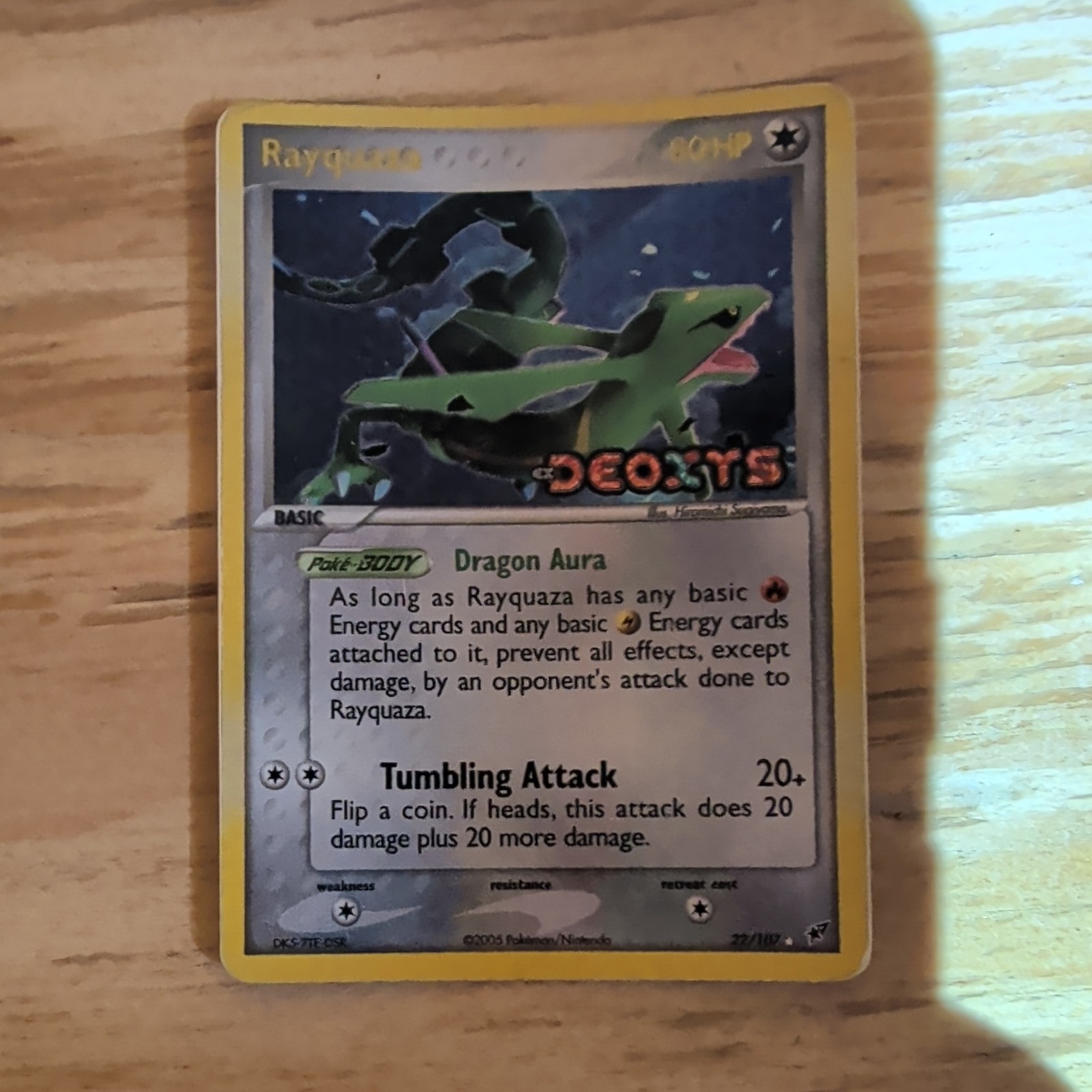 Pokémon Rayquaza EX Deoxys Stamped Reverse Holo 22/107 2005