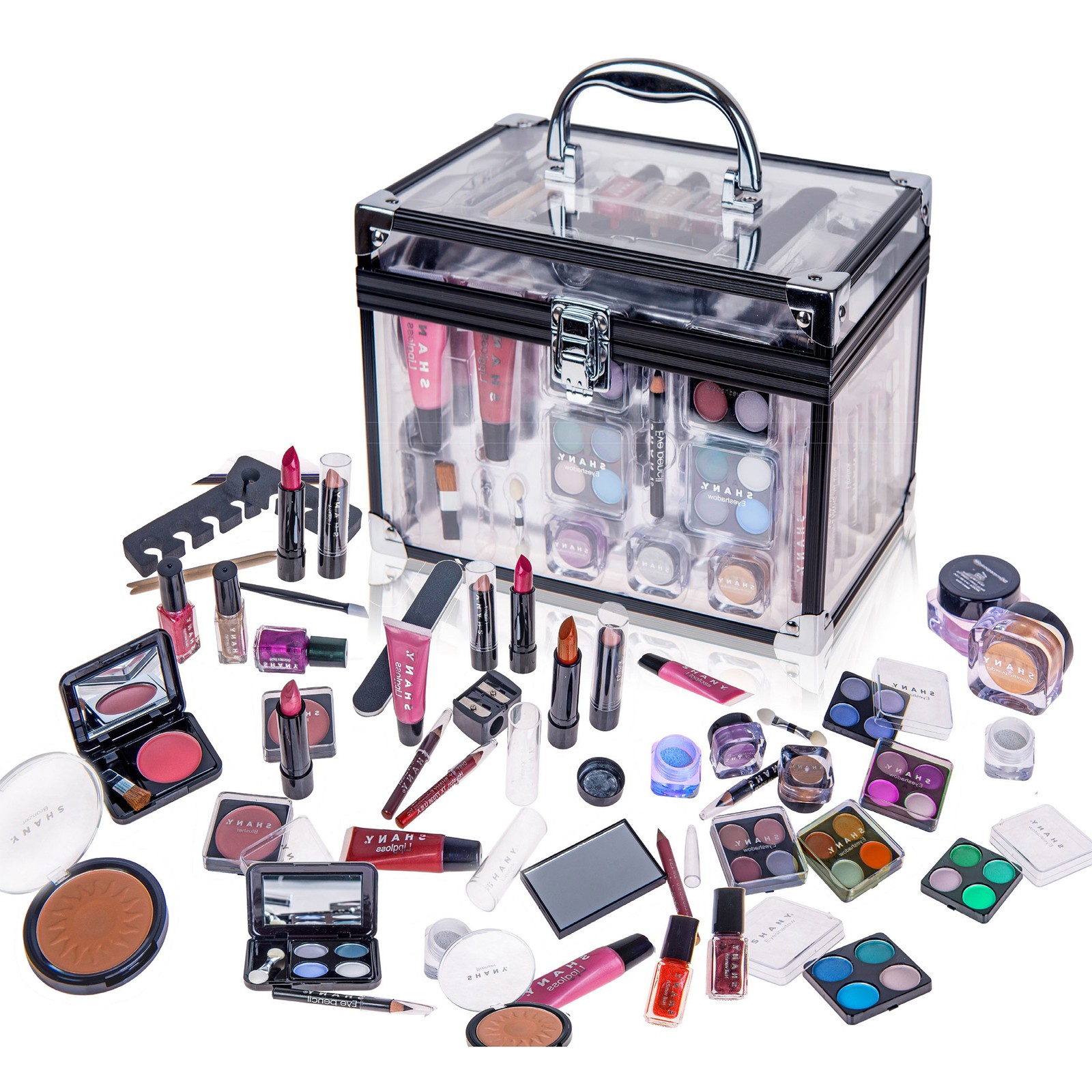 SHANY Carry All Trunk Makeup Set (Eye shadow palette/Blushes/Powder/Nail Polish SHANY Carry All Trunk Makeup Set (Eye shadow palette/Blushes/Powder/Nail Polish