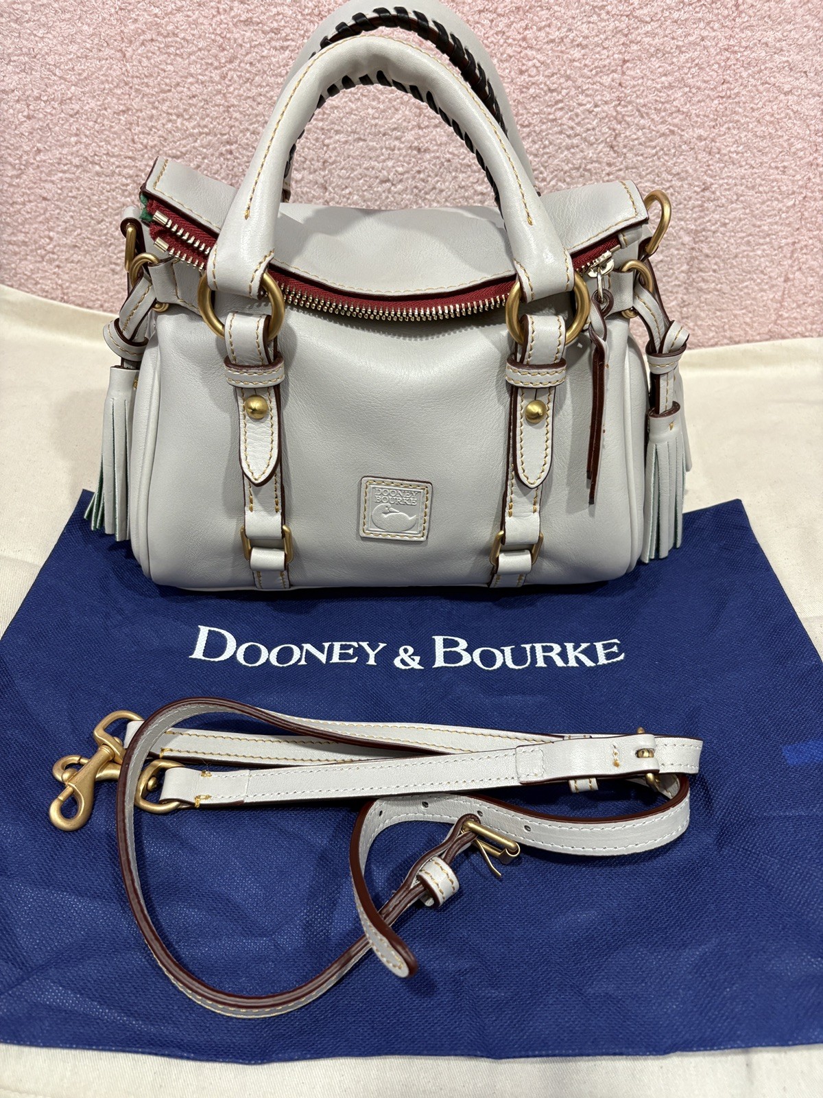 NWOT Dooney & Bourke Florentine Micro Satchel  In Ecru
