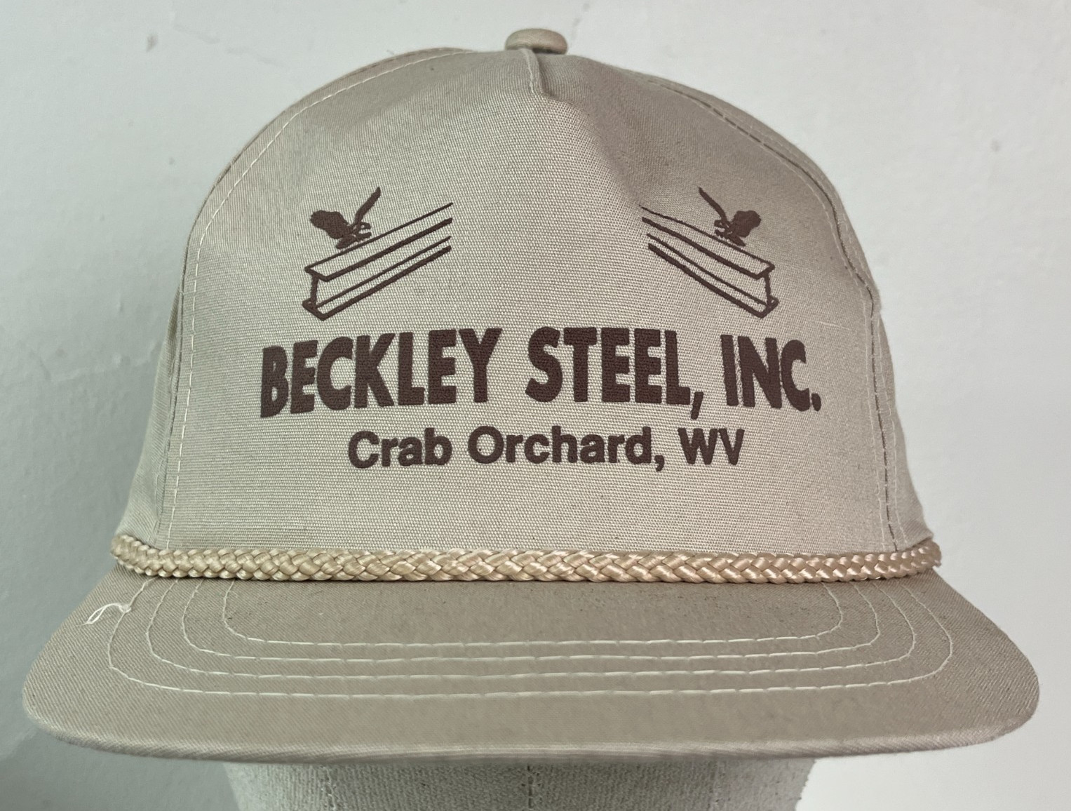 Vintage Snapback Baseball Hat Cap Beckley Steel Inc Crab Orchard West Virginia