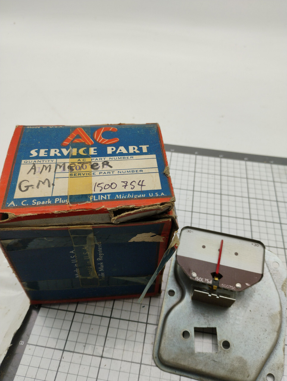 1946-47 Oldsmobile AC 1500754 Ammeter Gauge NOS Made in USA 1946-47 Oldsmobile AC 1500754 Ammeter Gauge NOS Made in USA