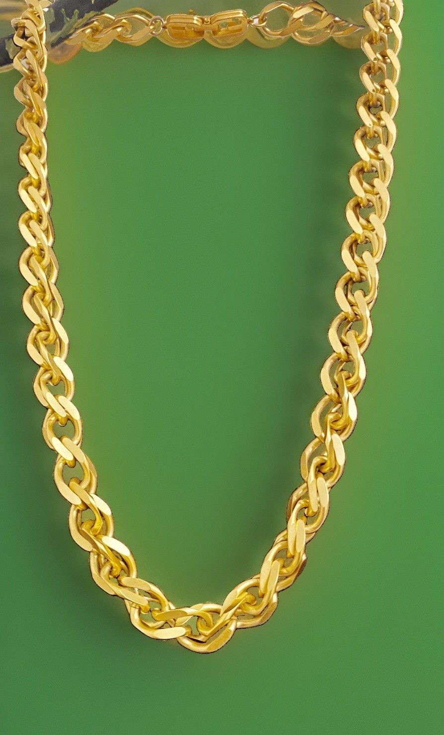 Authentic vintage 1980s signed Givenchy Gold Tone Curb Link Chain Necklace. 