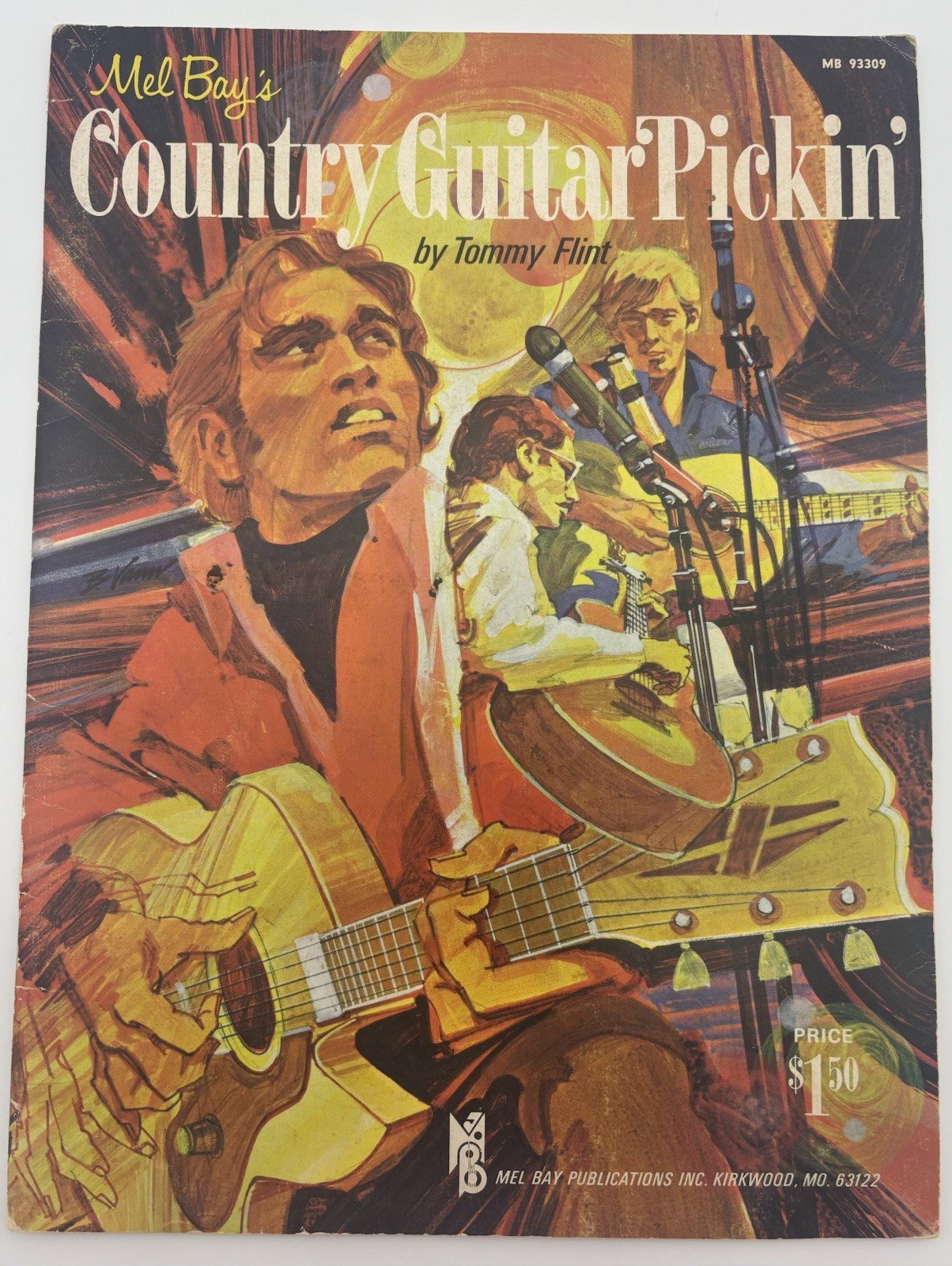 Vintage 1972 Mel Bay Country Guitar Pickin’ Tommy Flint MB 93309 Guitar Book