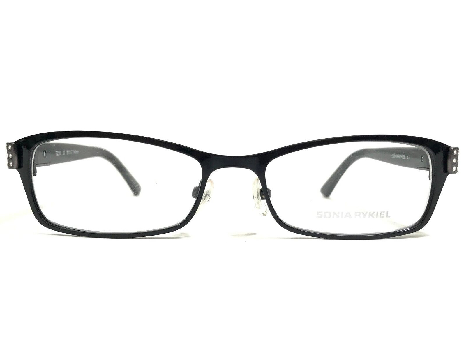 Sonia Rykiel Eyeglasses Frames 7228 00 Black Rectangular Crystals 51-17-140