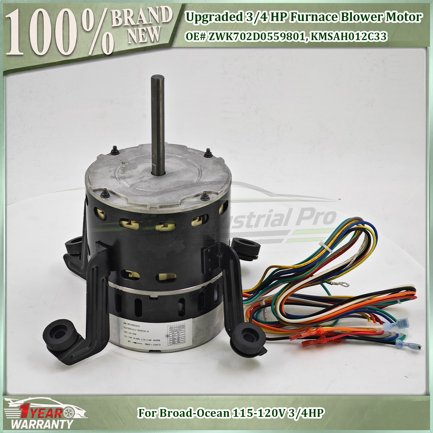 For Broad-Ocean ZWK702D0559801 115-120V 3/4HP HVAC Furnace Blower Motor NEW