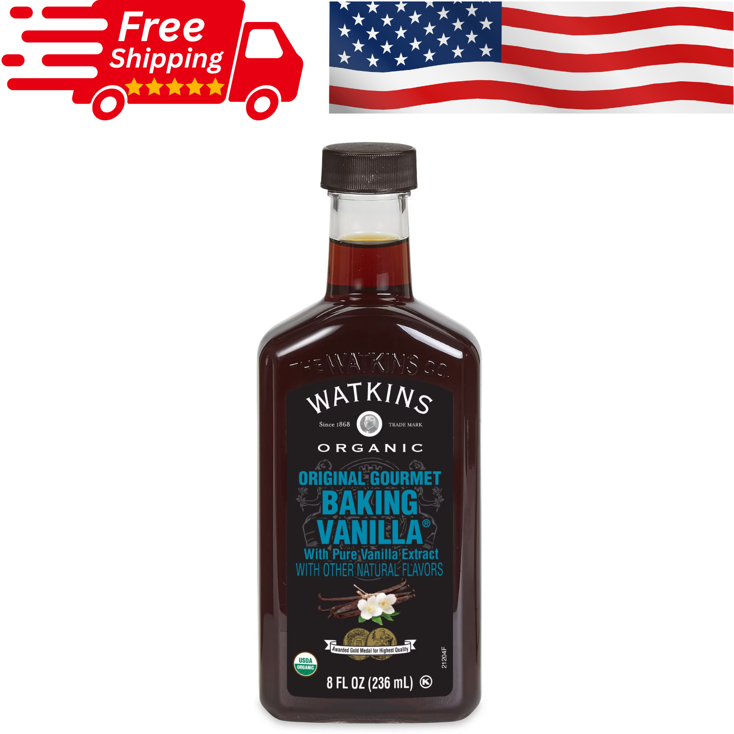 Watkins All Natural Original gourmet baking Vanilla with Pure Extract 8 fl oz