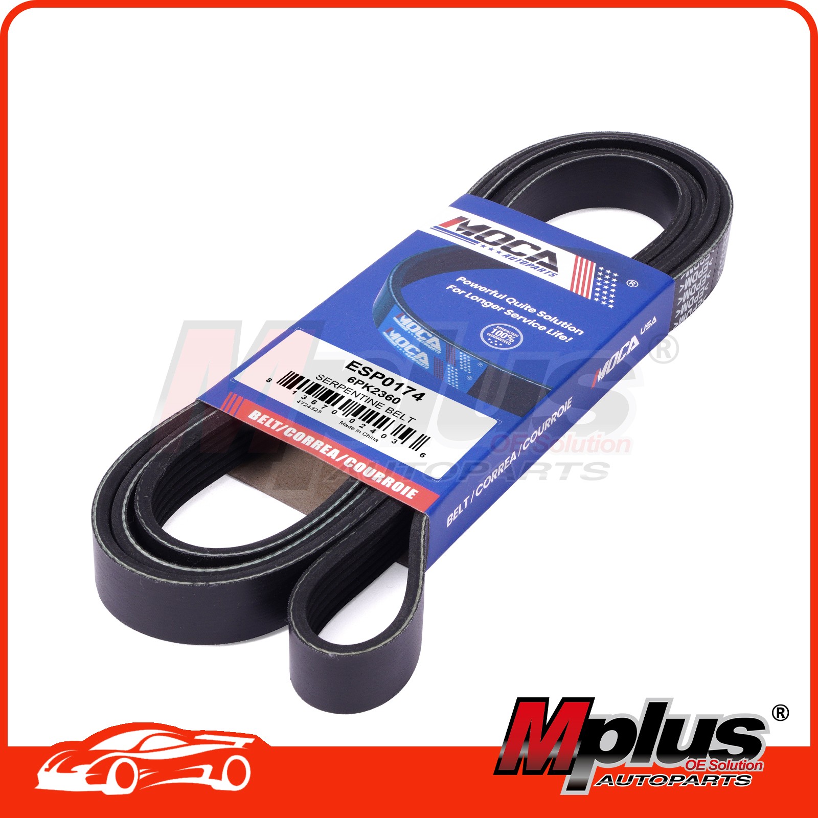 EPDM Serpentine Belt for 13-17 Chevrolet Traverse 05-08 Buick LaCrosse 6PK2360