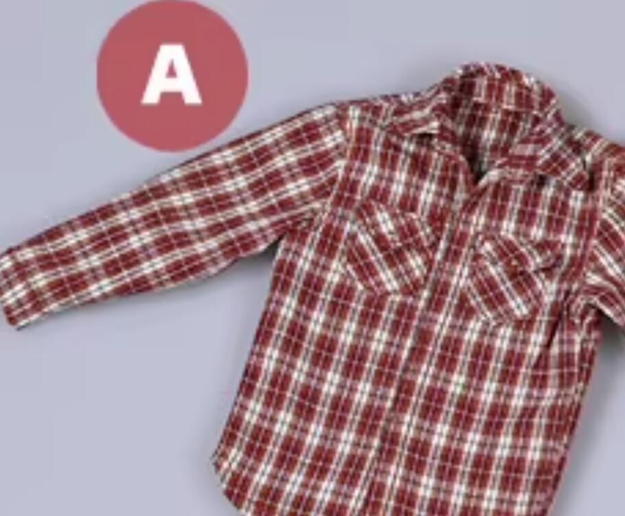 Oversize 1/6 plaid shirt for 12\